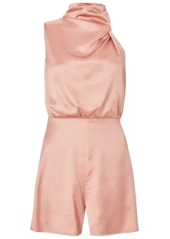 Quiz Apricot Satin Asymmetric Playsuit