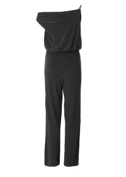 Quiz Black Asymmetric Draped Jumpsuit