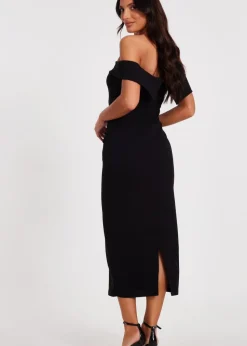 Quiz Black Bardot Midaxi Dress