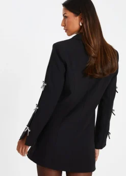 Quiz Black Bow Detail Blazer Dress