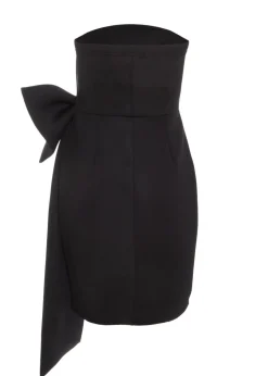 Quiz Black Bow Strapless Bodycon Dress