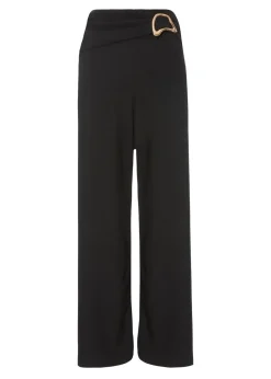 Quiz Black Buckle Palazzo Trousers