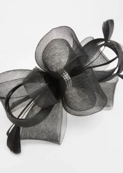 Quiz Black Diamante Bow Headband Fascinator