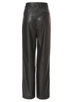 Quiz Black Faux Leather Trousers
