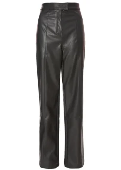 Quiz Black Faux Leather Trousers