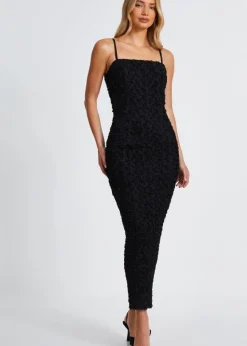 Quiz Black Floral Midaxi Dress