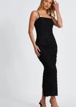 Quiz Black Floral Midaxi Dress