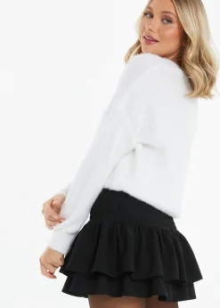 Quiz Black Frill Mini Skirt