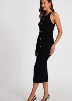 Quiz Black Knit Halter Neck Dress