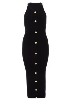 Quiz Black Knit Halter Neck Dress