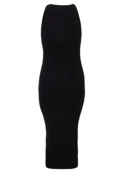 Quiz Black Knit Halter Neck Dress