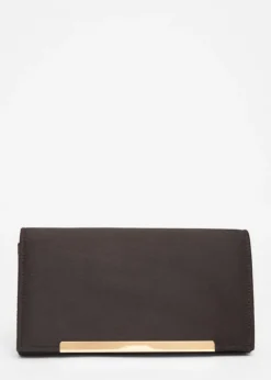 Quiz Black Long Clutch Bag
