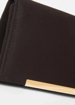 Quiz Black Long Clutch Bag