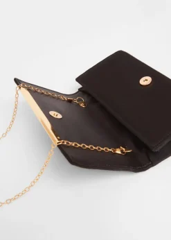 Quiz Black Long Clutch Bag