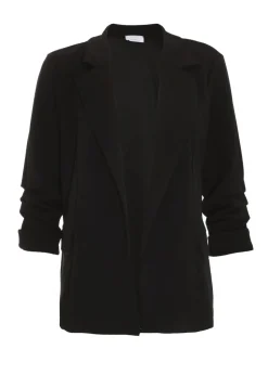 Quiz Black Petite Ruched Blazer