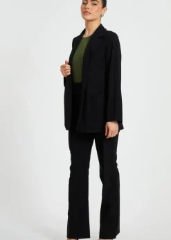Quiz Black Petite Ruched Blazer