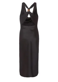 Quiz Black Petite Satin Midaxi Dress