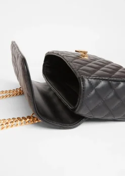 Quiz Black Quilted Cross Body Bag