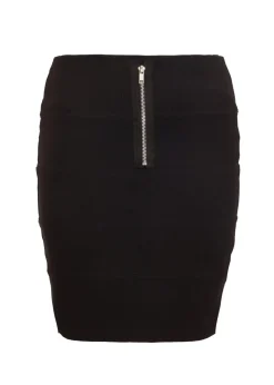 Quiz Black Ribbed Bodycon Skirt