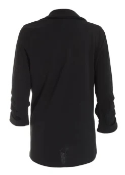 Quiz Black Ruched Sleeve Blazer