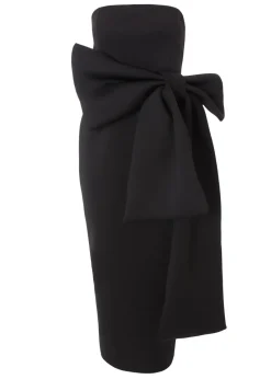 Quiz Black Strapless Bow Midaxi Dress