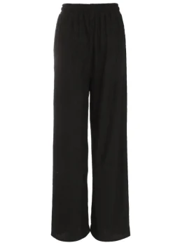 Quiz Black Textured Palazzo Trousers