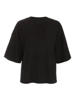 Quiz Black Textured T-Shirt