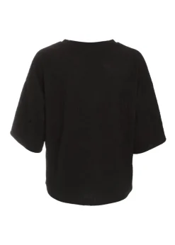 Quiz Black Textured T-Shirt