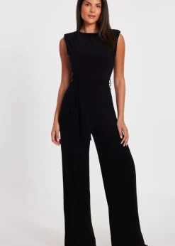 Quiz Black Tie Waist Jumpsuit