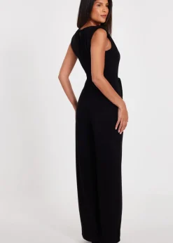 Quiz Black Tie Waist Jumpsuit