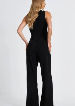 Quiz Black Waistcoat Jumpsuit