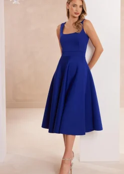 Quiz Blue A Line Midi Dress