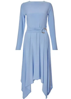 Quiz Blue Asymmetric Hem Midaxi Dress