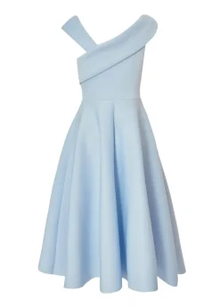 Quiz Blue Asymmetric Midi Dress