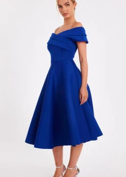 Quiz Blue Bardot Midaxi Dress