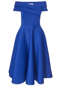 Quiz Blue Bardot Midaxi Dress
