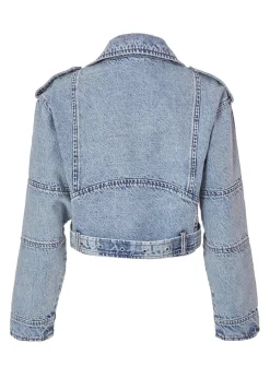 Quiz Blue Denim Biker Jacket