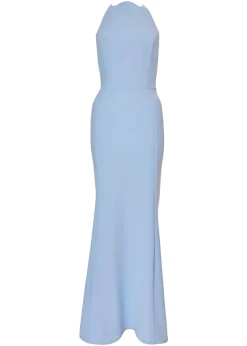Quiz Blue Halter Neck Fishtail Maxi Dress