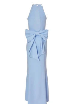 Quiz Blue Halter Neck Fishtail Maxi Dress