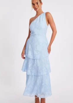 Quiz Blue Jacquard Maxi Dress