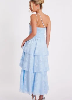 Quiz Blue Jacquard Maxi Dress