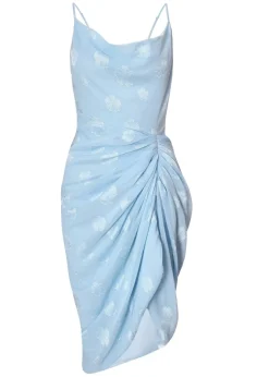 Quiz Blue Petite Chiffon Floral Midi Dress