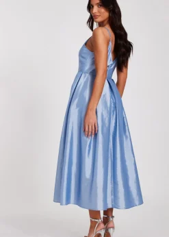 Quiz Blue Taffeta Midaxi Dress
