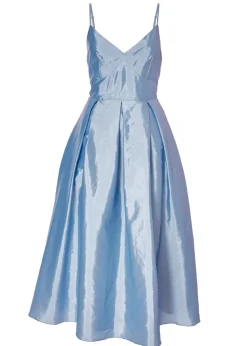 Quiz Blue Taffeta Midaxi Dress