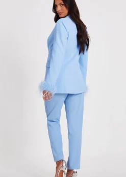 Quiz Blue Tailored Trousers