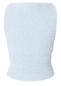 Quiz Blue Textured Mesh Top