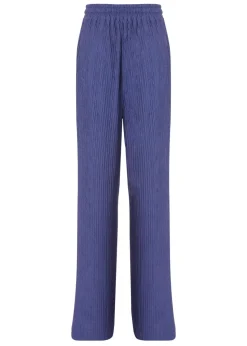 Quiz Blue Textured Palazzo Trousers