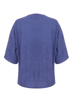 Quiz Blue Textured T-Shirt