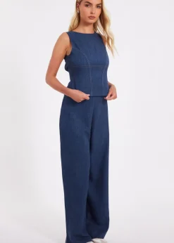 Quiz Blue Tie Back Top