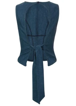 Quiz Blue Tie Back Top